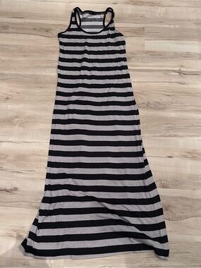 Size small Striped Racerback Maxi Dress in Black and Gray